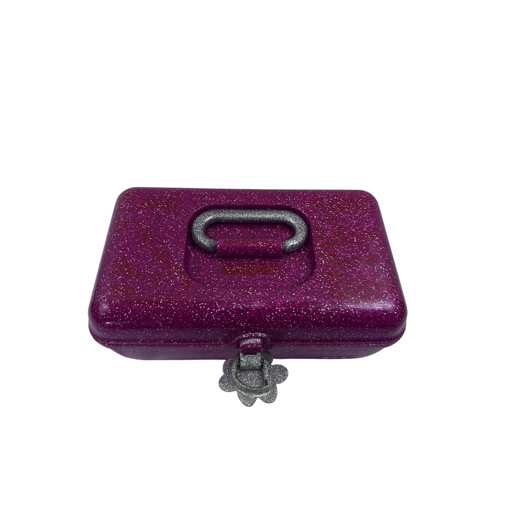 Caboodles Makeup Case OS Purple Glitter On-The-Go Girl Organizer Women